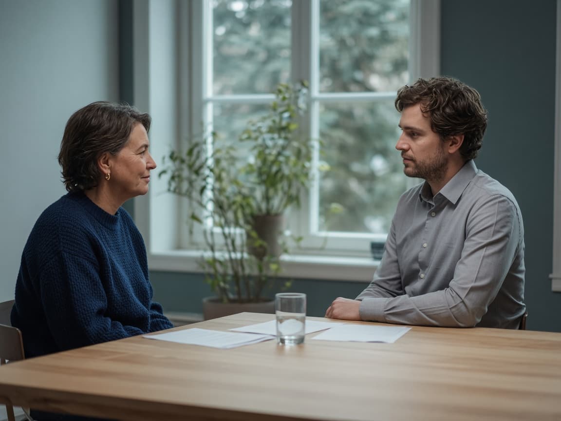 A principal conversation in the office